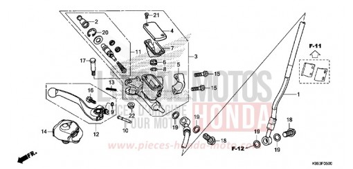 MAITRE-CYLINDRE DE FREIN AVANT CYLINDRE CRF250RK de 2019